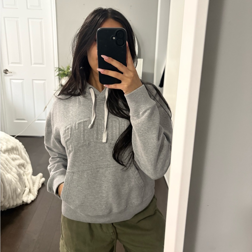 Roots Gray Pullover Hoodie Sweatshirt